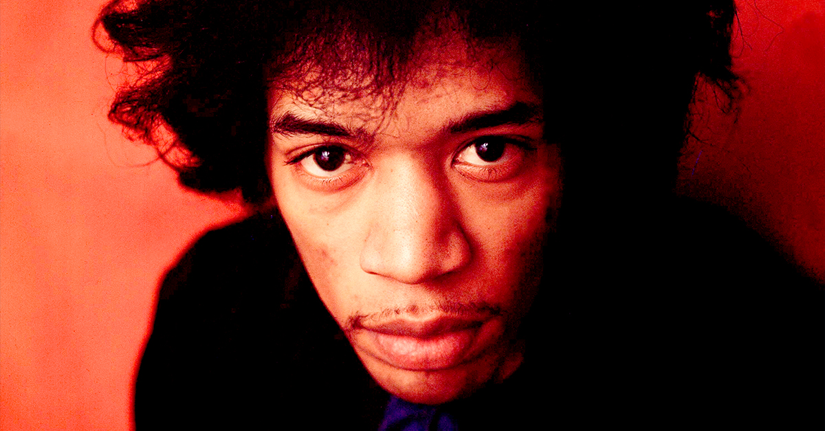 Portrait of Jimi Hendrix from 1968.