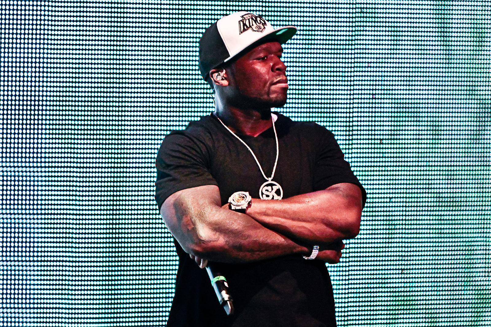 50 Cent in black t-shirt