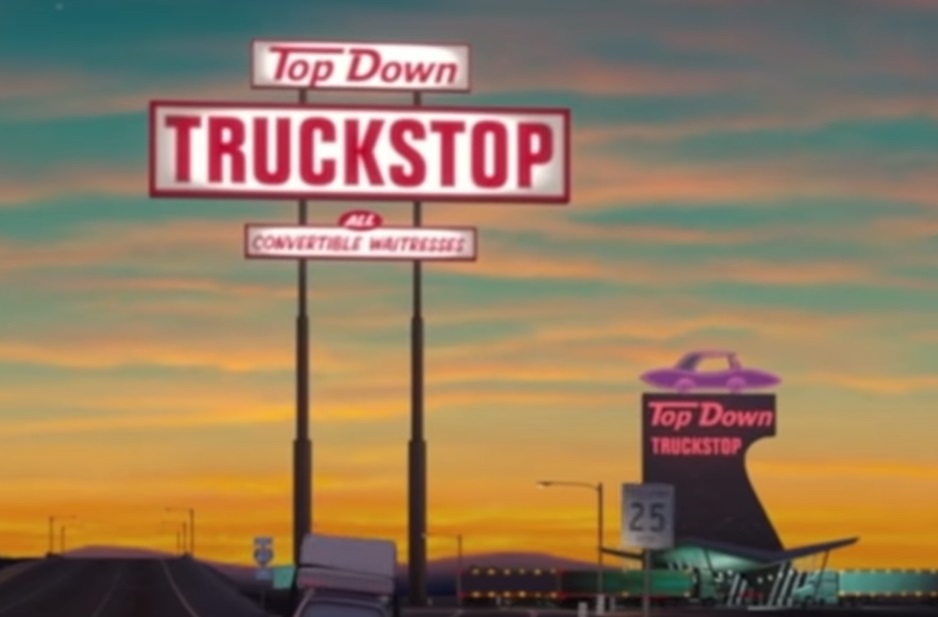 Screenshot from the animated movie Cars (2006).