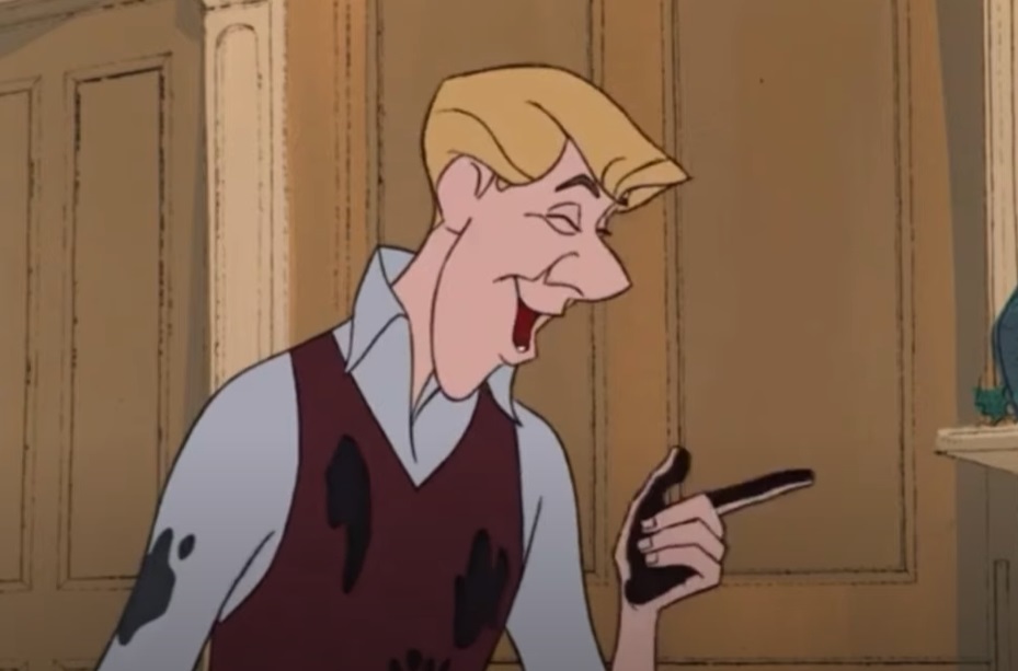 Screenshot from the animated movie One Hundred and One Dalmatians (1961)