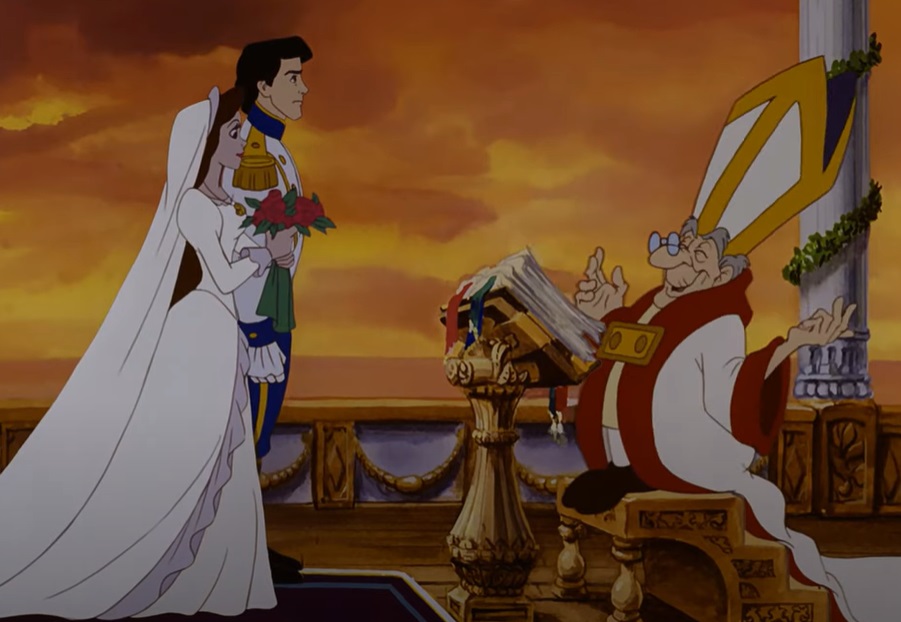 Screenshot from the animated movie The Little Mermaid (1989).