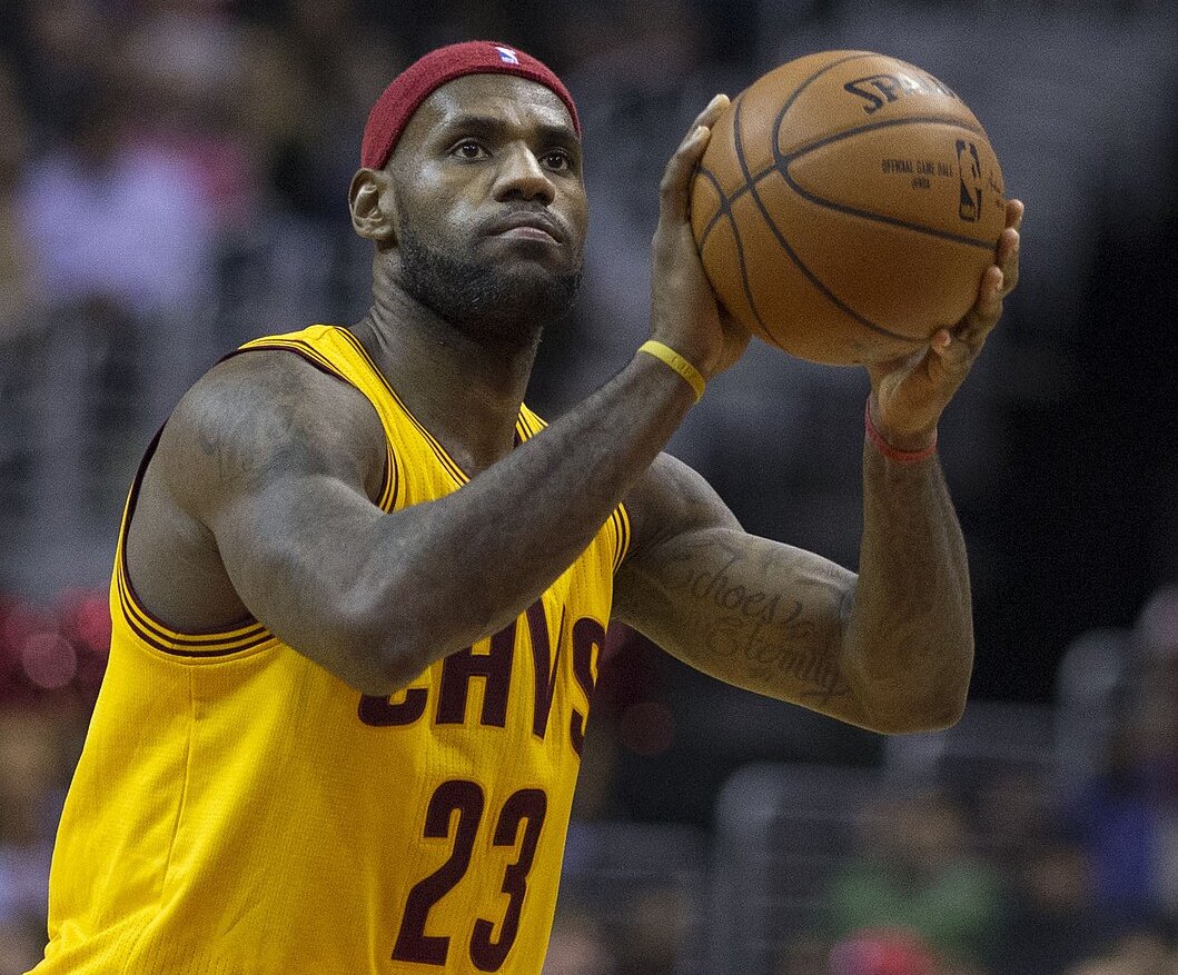 LeBron James of the Cleveland Cavaliers in a game against the Washington Wizards