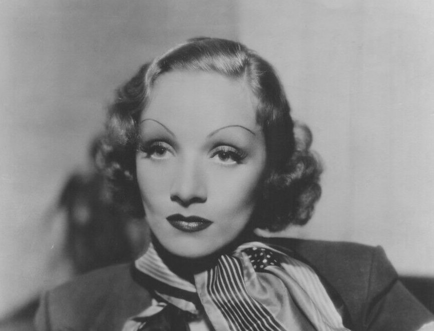 Grayscale Portrait Publicity photo of Marlene Dietrich for Paramount Pictures
