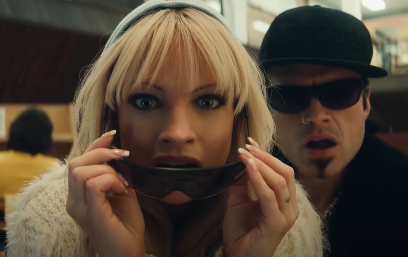 Screenshot of Lily James as Pamela Anderson - from Pam & Tommy (2022)