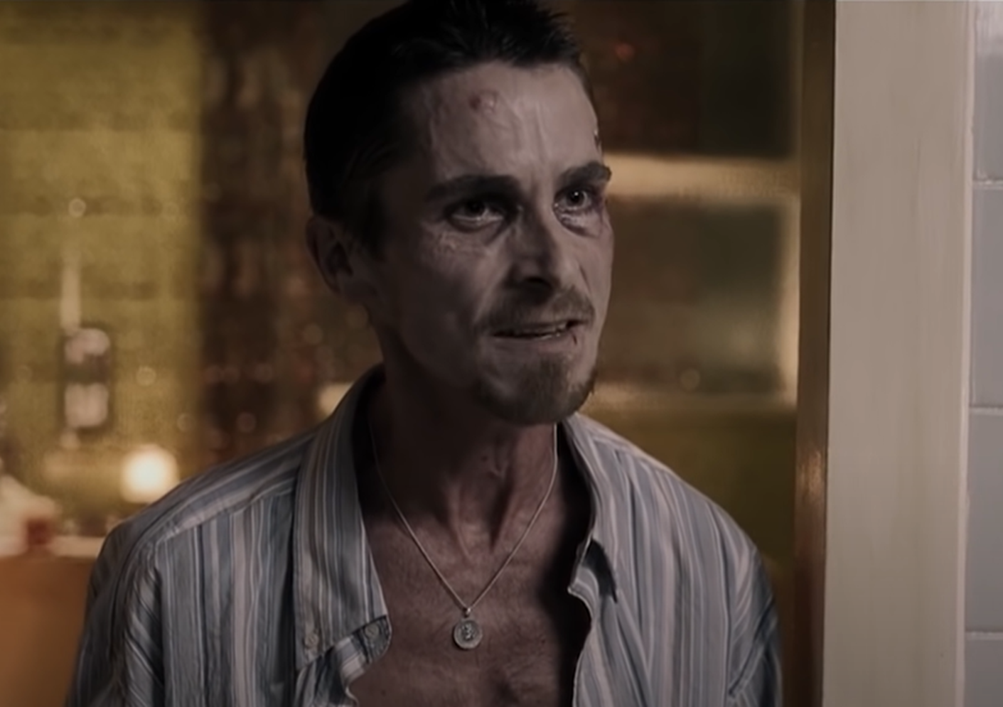 Screenshot of Christian Bale as Trevor Reznik - from The Machinist (2004)