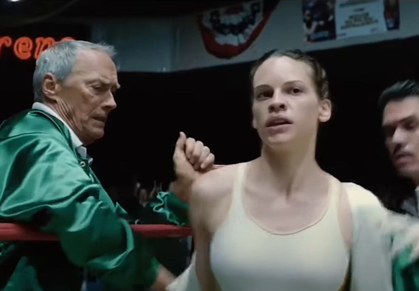Screenshot of Hilary Swank as Maggie Fitzgerald - from Million Dollar Baby (2004)