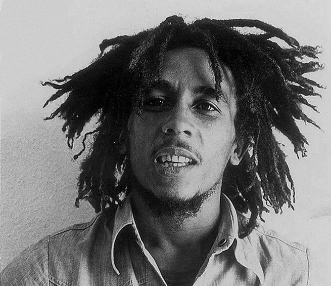 Grayscale Portrait Photo of Bob Marley.