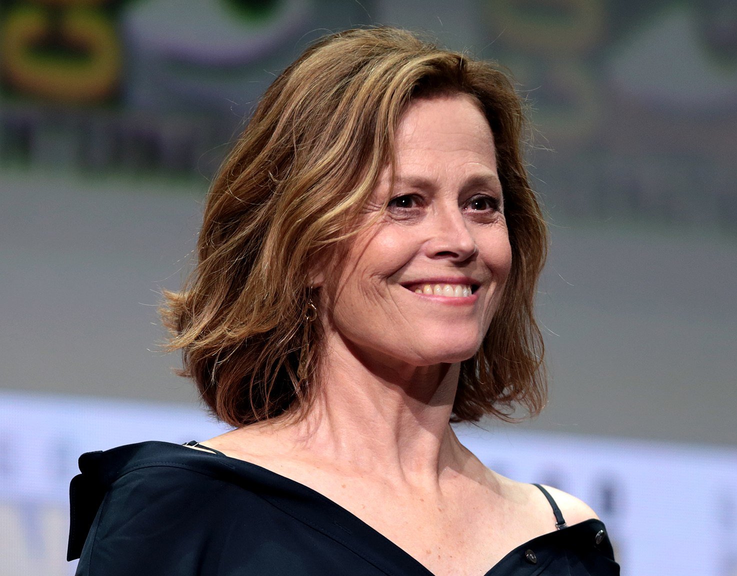 Sigourney Weaver speaking at the 2017 San Diego Comic-Con International in San Diego, California