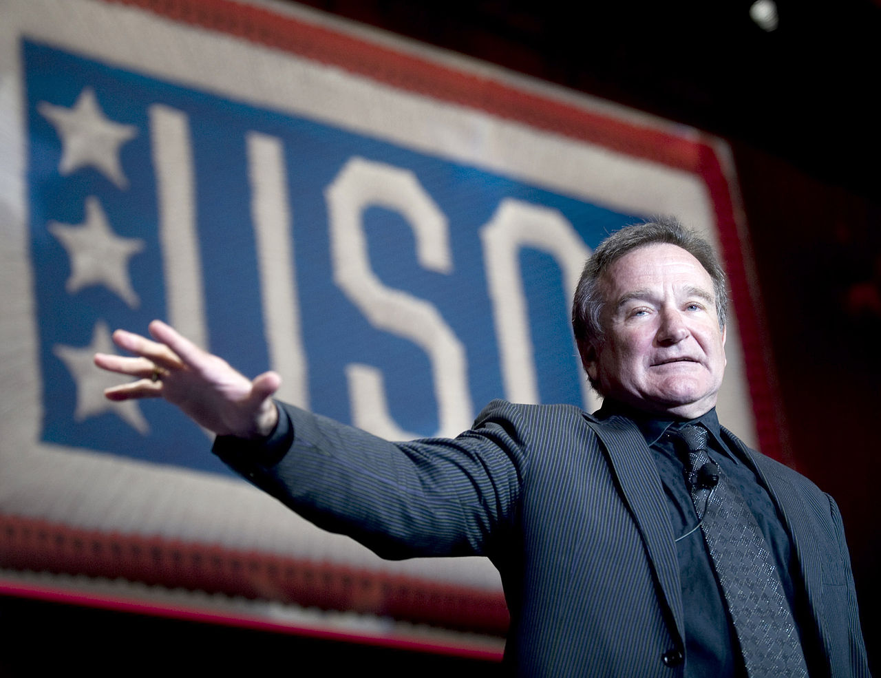 Portrait Photo of American actor and comedian Robin Williams.