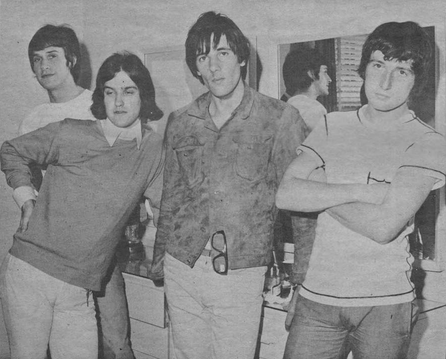 Grayscale Portrait Photo of the English rock group the Kinks in June 1965