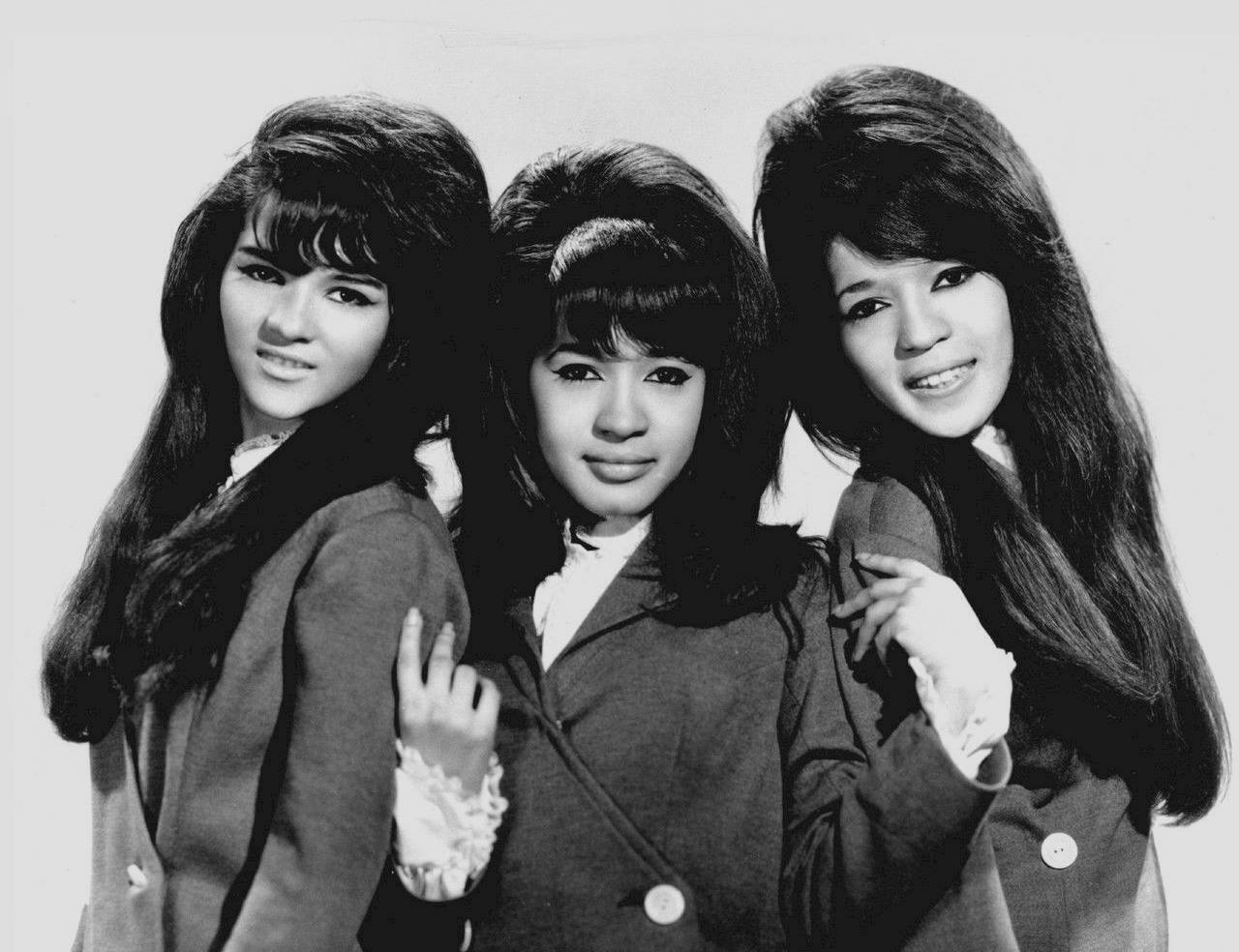 Grayscale Publicity photo of The Ronettes