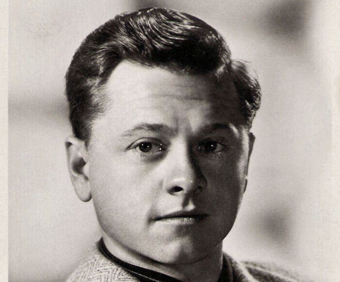 Grayscale Portrait Photo of American film actor Mickey Rooney