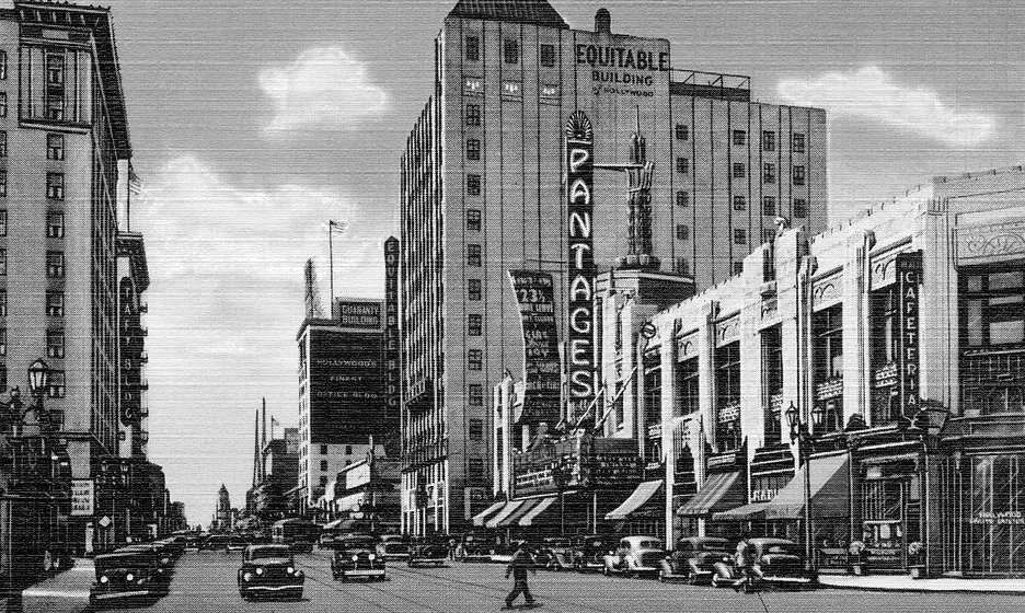 Looking West On Hollywood Boulevard, Hollywood, California.