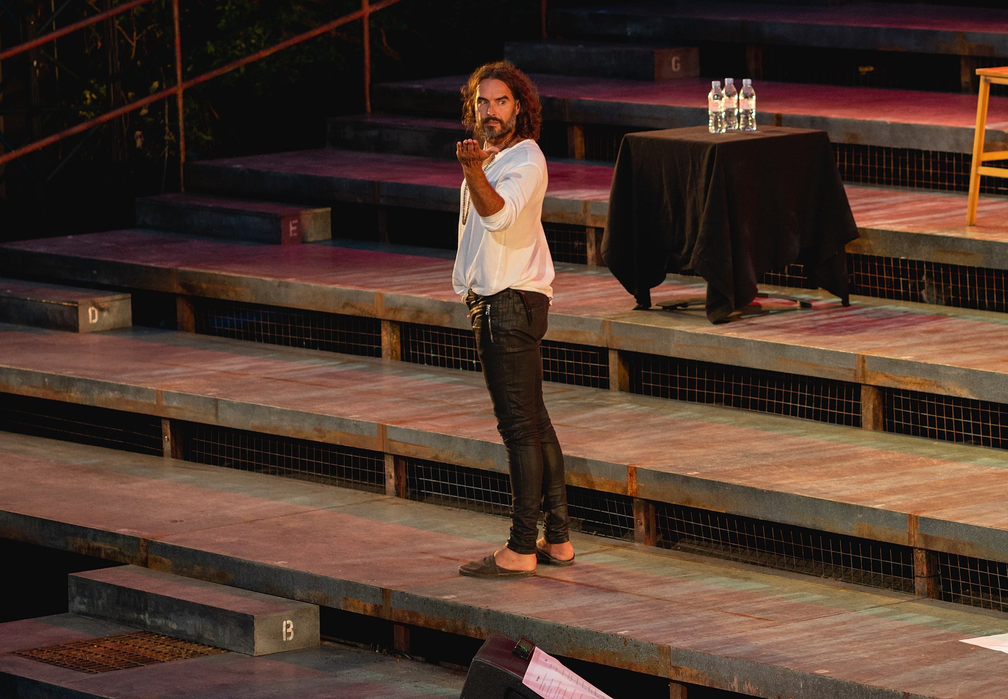 Russell Brand performing at Regents Park Open Air Theatre