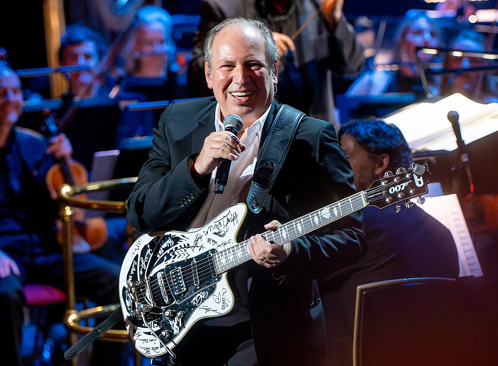Portrait Photo of Hans Zimmer holding a guitar