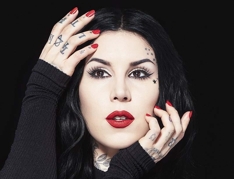 Portrait Photo of Kat Von D in a dark outfit