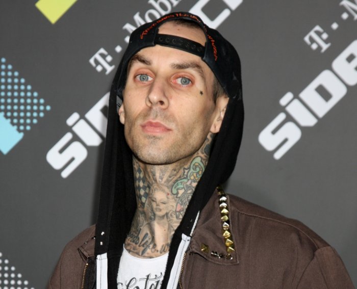 Travis Barker arriving at the Launch Of The New T-Mobile Sidekick 4G