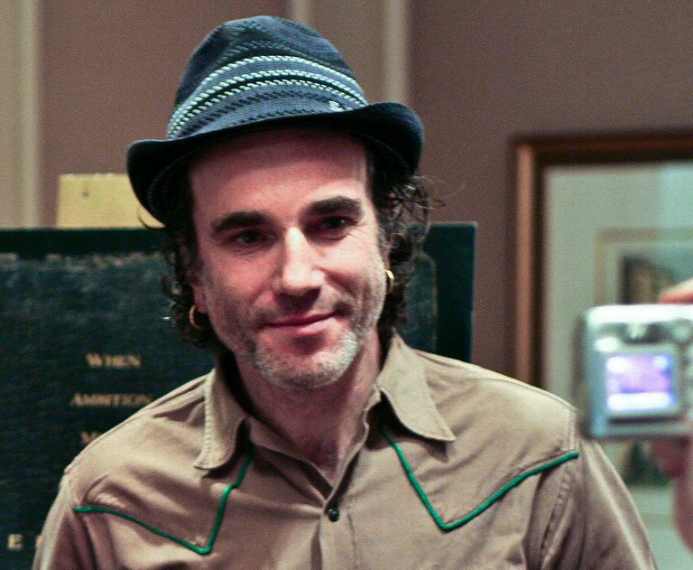 Portrait Photo of the Actor Daniel Day-Lewis in a brown shirt