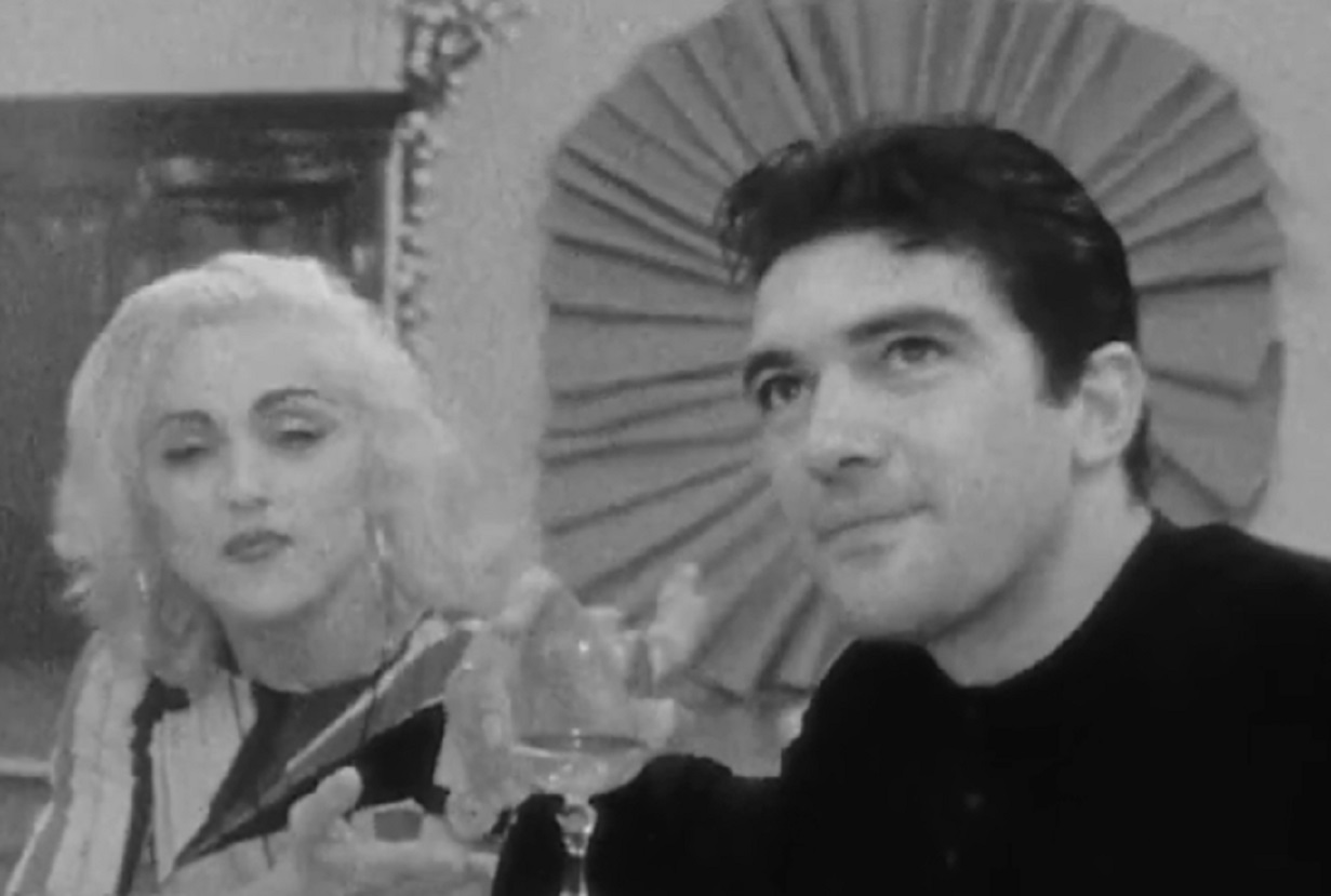 Screenshot of Madonna and Antonio Banderas - from Madonna: Truth or Dare (1991)