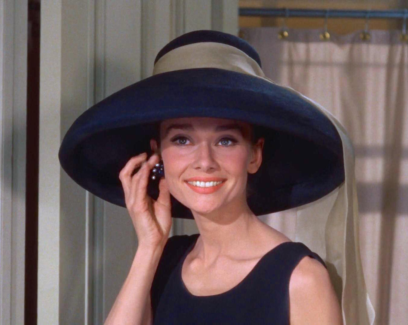 Cropped screenshot of Audrey Hepburn from the trailer for the film Breakfast at Tiffany's