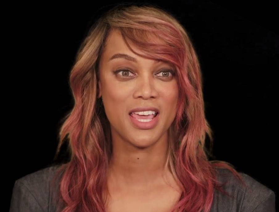 Tyra Banks with colored hair