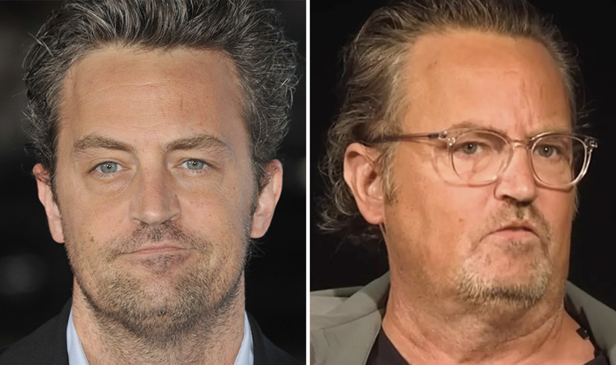 Matthew Perry looking at side and smiling - 2010
