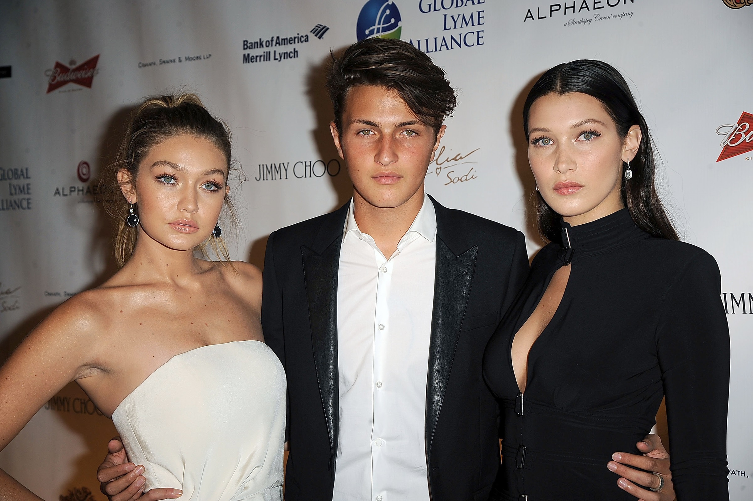 (L-R) Gigi Hadid, Anwar Hadid and Bella Hadid attend 2015 Global Lyme Alliance Gala - 2015