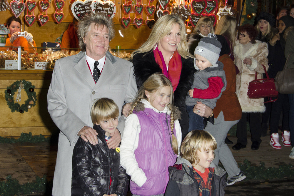 Rod Stewart, Penny Lancaster and family at the Winter Wonderland . Opening night launch party at Hyde Park, London 22nd November 2012.