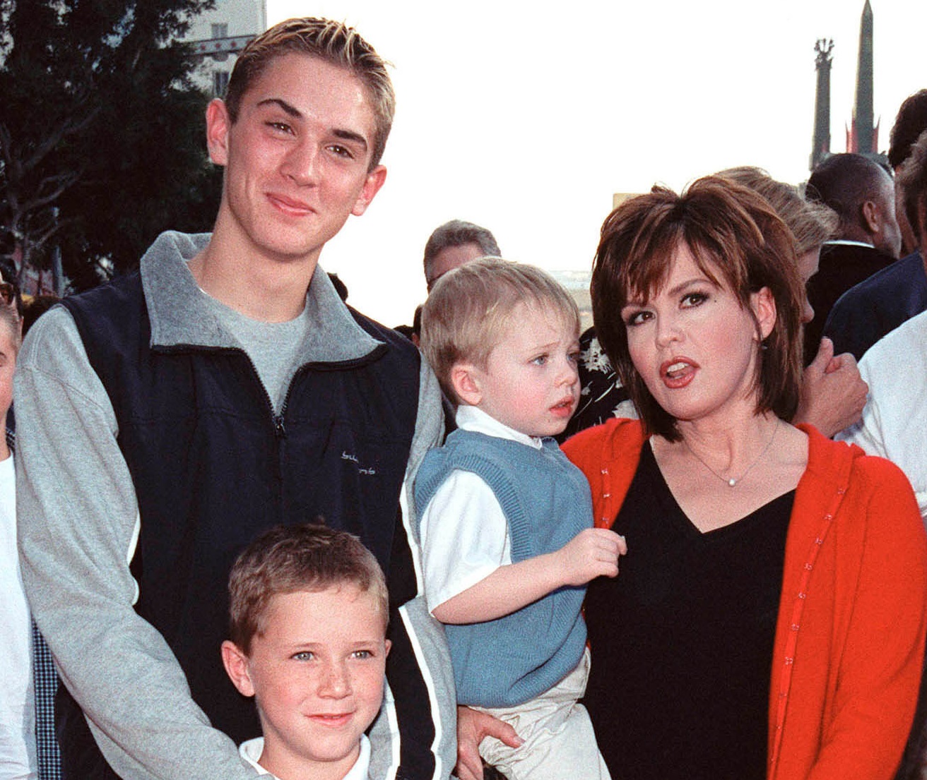 Actress/singer MARIE OSMOND & sons Stephen, Michael & Brandon - 1999