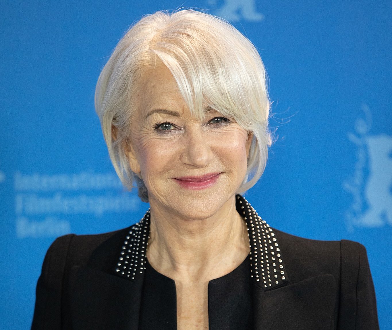 Portrait Photo of the Actress Helen Mirren in a black dress