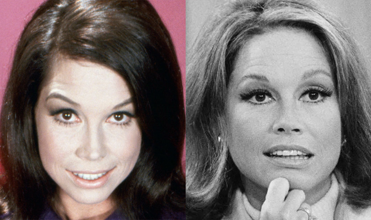 Close-up of smiling actress Mary Tyler Moore who stars in the television series The Mary Tyler Moore Show, circa 1975