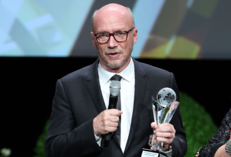 Paul Haggis receives an award
