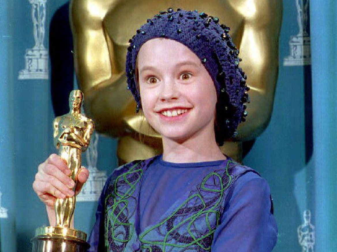 Actress Anna Paquin of New Zealand poses with the 1993 Oscar