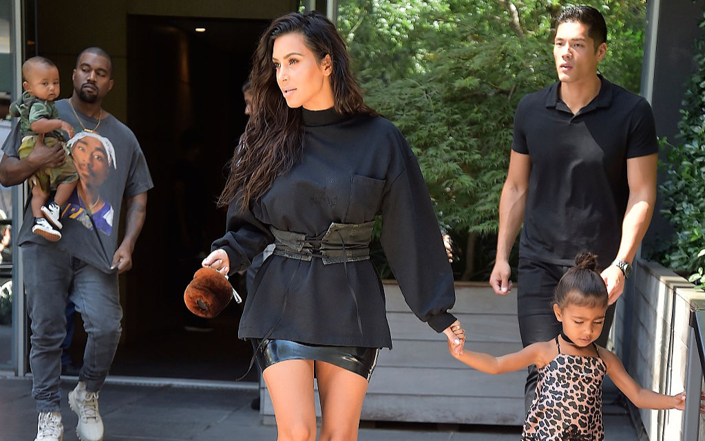 Kim Kardashian, Kanye West, North West and Saint West in the Upper East Side