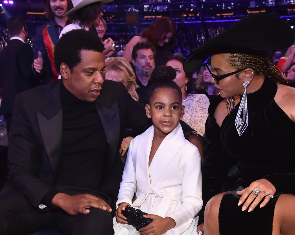 Recording artist Jay Z, daughter Blue Ivy Carter and recording artist Beyonce