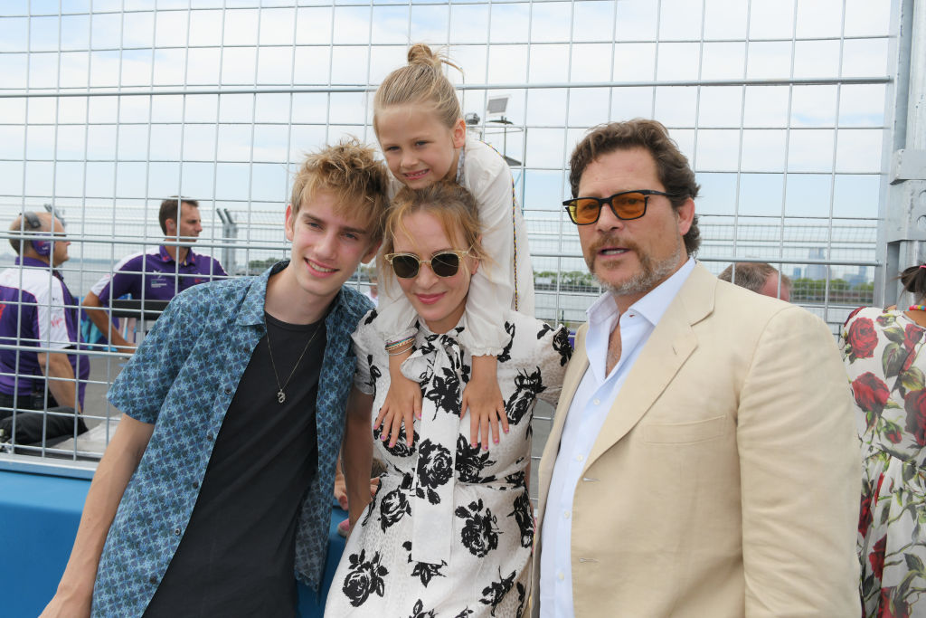 Levon Thurman-Hawke, Uma Thurman, Luna Thurman-Busson and Arpad Busson