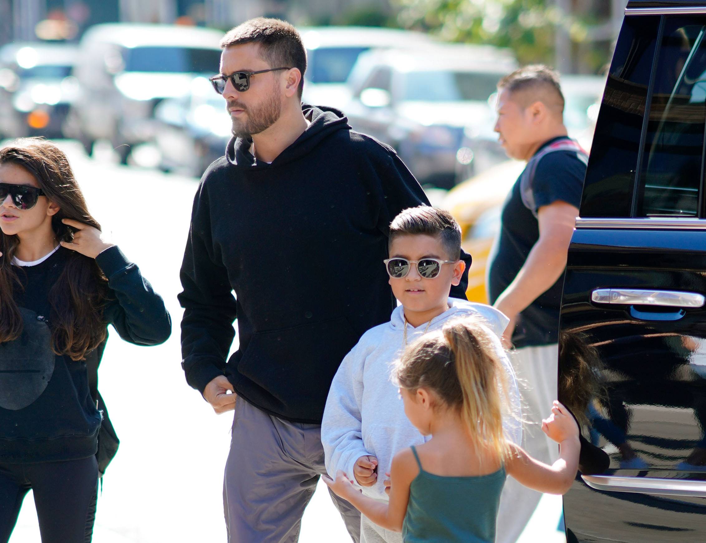 Scott Disick and Kourtney Kardashian and their kids Mason, Penelope, Reign