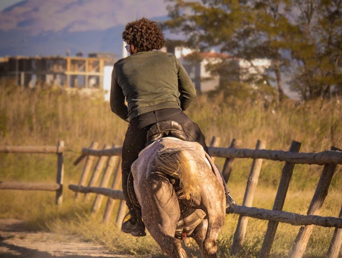 Man Riding Horse on Pasture