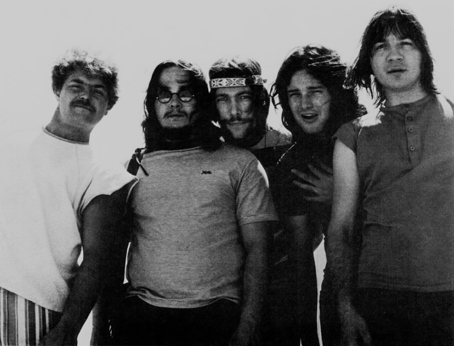 Grayscale Portrait Photo of the members of the group The Guess Who