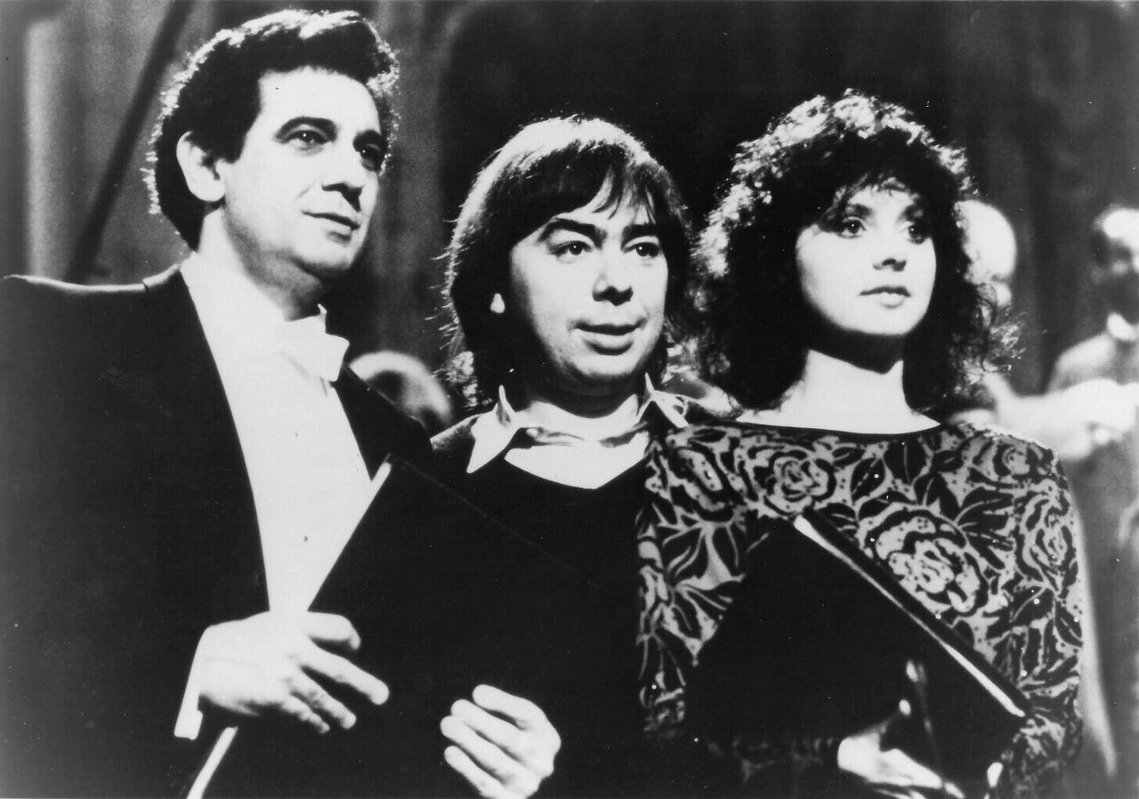 Placido Domingo, Andrew Lloyd Webber, Sarah Brightman 1985