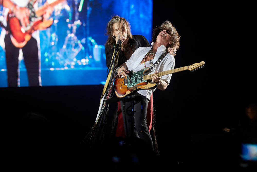 American rock band Aerosmith performs in Madrid
