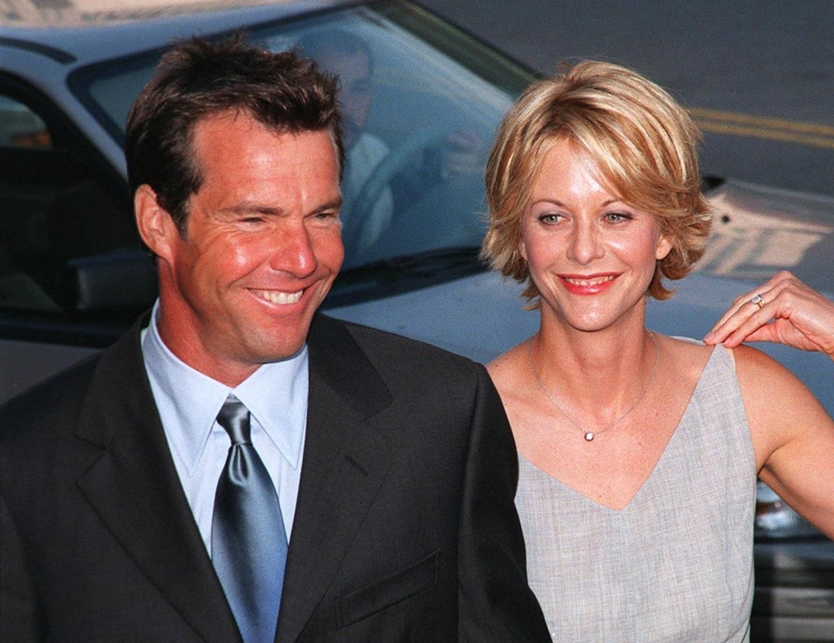 Actor DENNIS QUAID & actress wife MEG RYAN at the world premiere, in Los Angeles - 1998