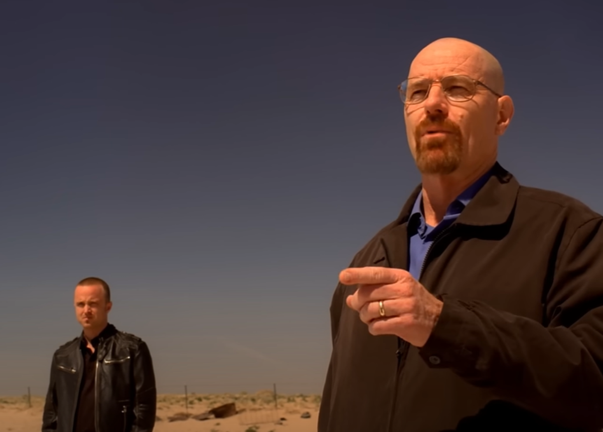 Screenshot of Bryan Cranston and Aaron Paul in Breaking Bad (2008-13)