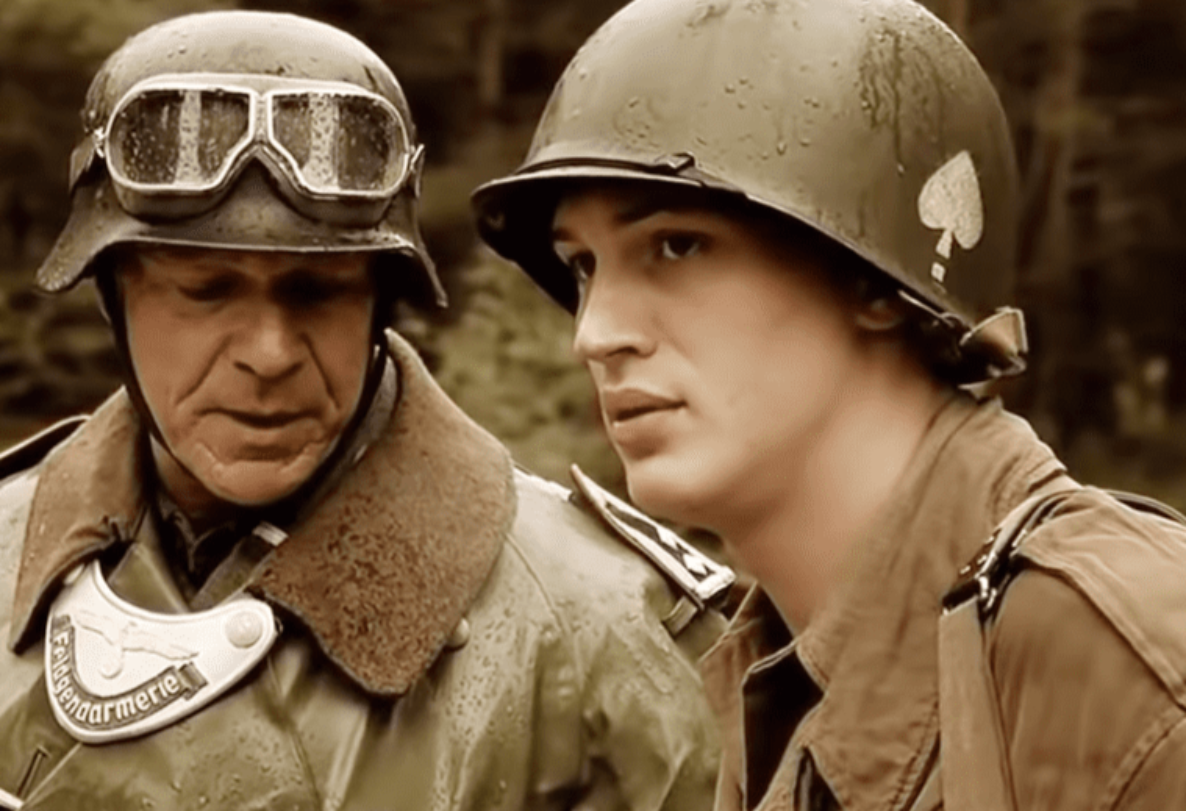 Screenshot of Tom Hardy from Band of Brothers (2001)