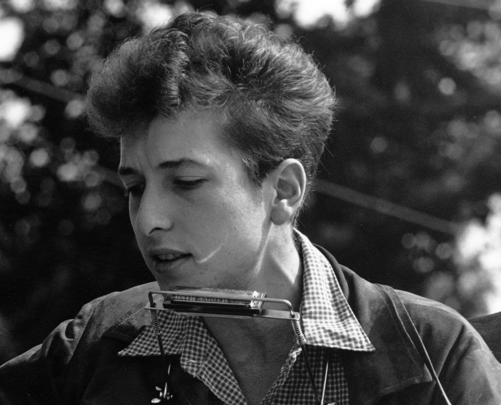 Portrait Photo of Bob Dylan at the Civil Rights March in Washington, D.C.