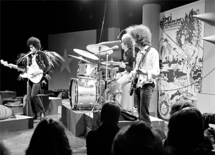 The Jimi Hendrix Experience performs for Dutch television show Hoepla in 1967.
