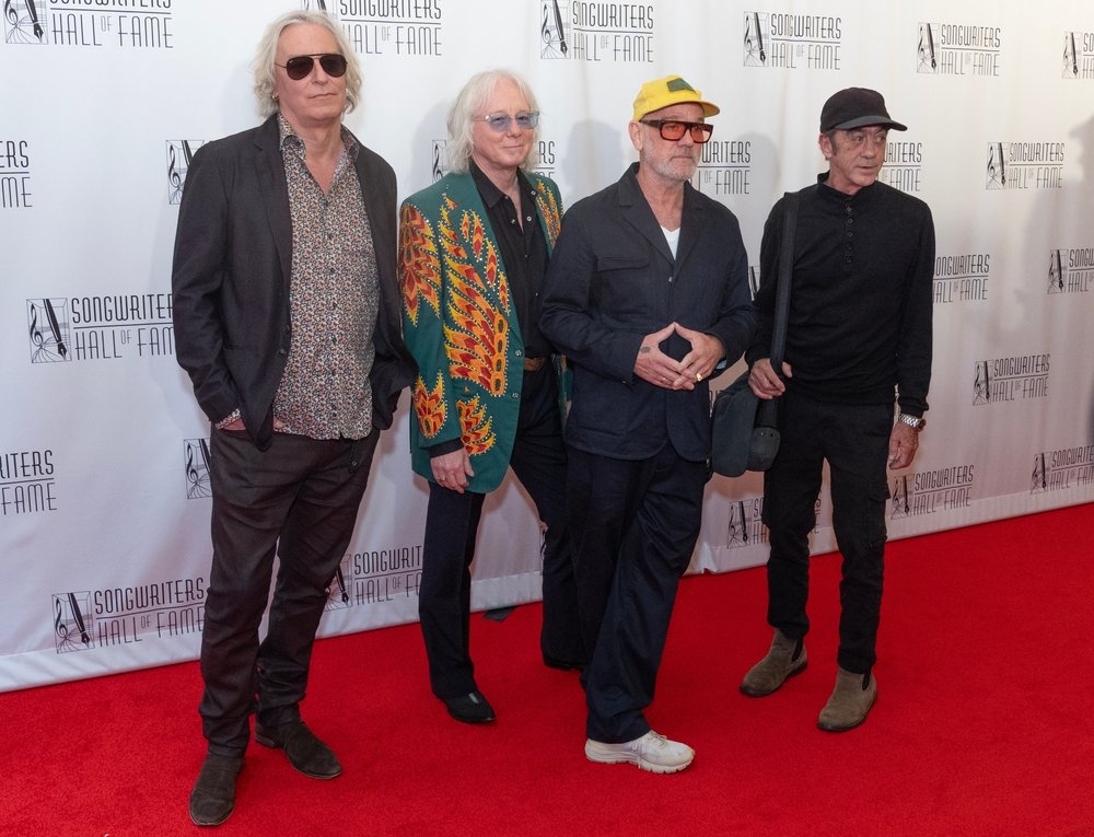 R.E.M. Peter Buck, Mike Mills, Michael Stipe and Bill Berry attend 2024 Songwriters Hall of Fame Induction