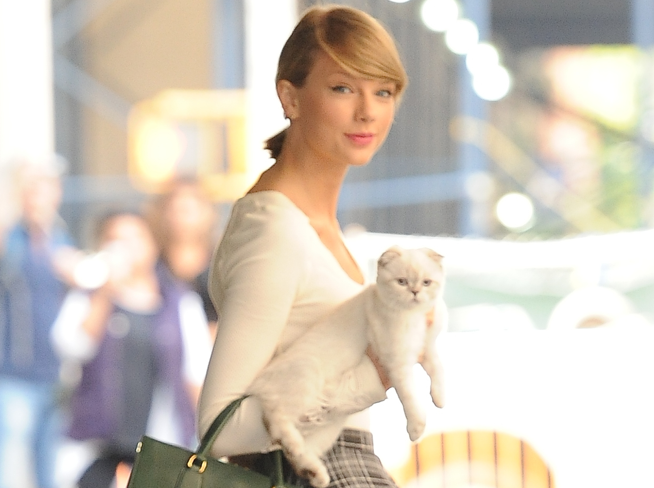 Taylor Swift and a  cat