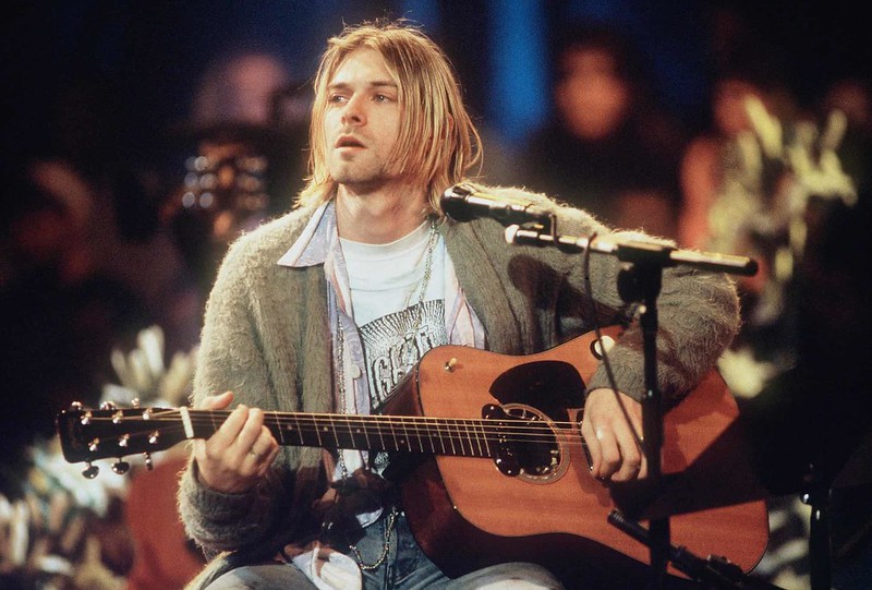 Portrait Photo of Kurt Cobain during the taping of MTV Unplugged in New York