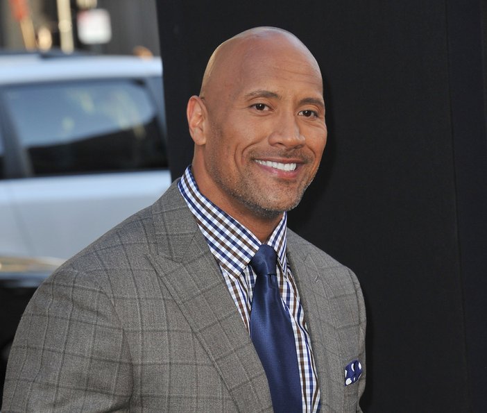 Dwayne Johnson at the premiere of his movie 